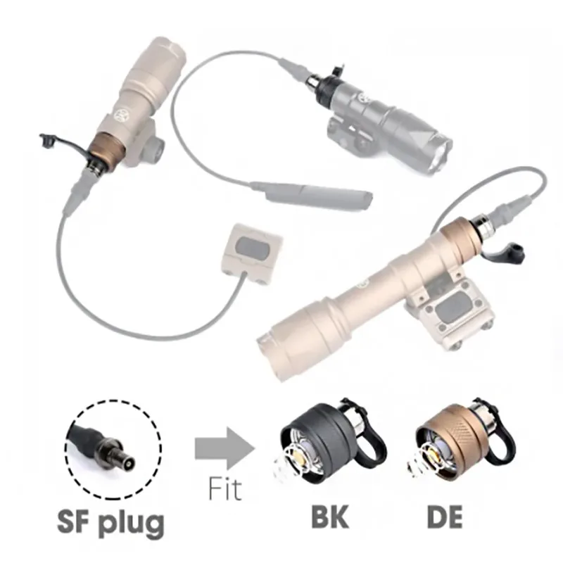 

WADSN Tactical Flashlight Pressure Switch Tail Cap for Surefir M600 M300 PLHV2 Pistol Gun Airsoft Hunting Weapon Accessories