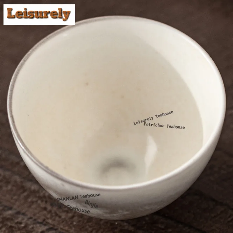 130ML Ink Painting Zhiye Teacup Aesthetic Tea Bowl Tea Cup Set Tea-tasting Fragrance Cup Jianzhan Master Cups Household Cafes