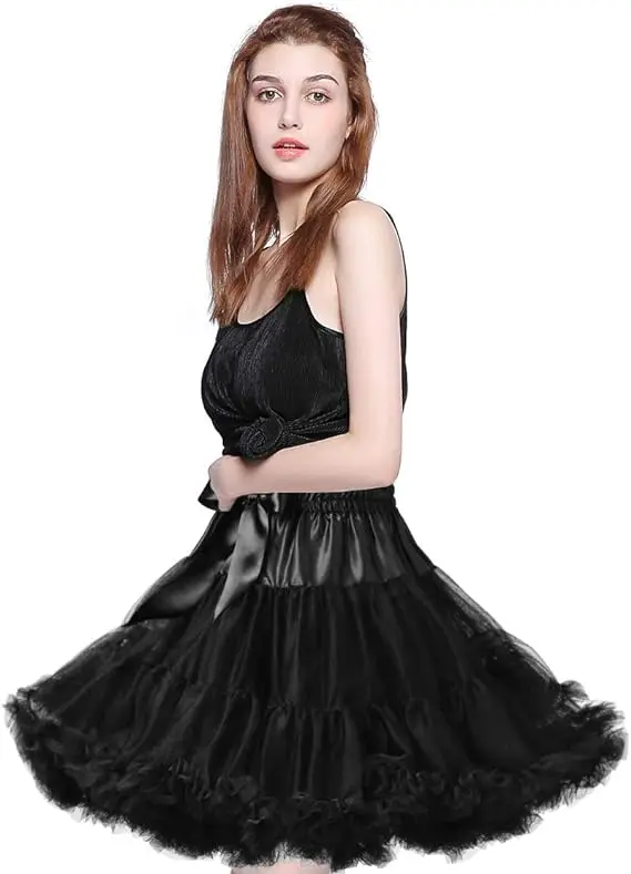 Womens 3-Layered Pleated Tulle Petticoat Tutu Puffy Party Cosplay Skirt lolita petticoat petticoat underskirt petticoat skirt