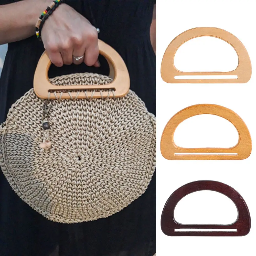 Nature Wooden Bag Handle Replacement DIY Handbag Tote Handles O Bag