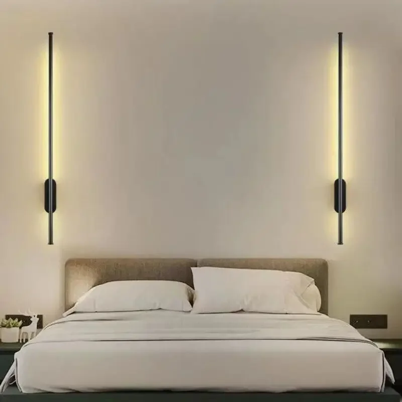 선형 튜브 LED 벽 램프, TV 배경 벽 조명, 거실 침대 옆 로비 복도 벽 스콘스, 인테리어 장식 벽 패널
