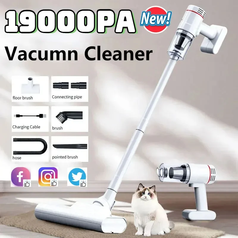 19000Pa Car Vacuum Cleaner Handheld Wireless Portable Auto Vacuums Cleaners Cordless Cleaning New Car Electrical Appliances