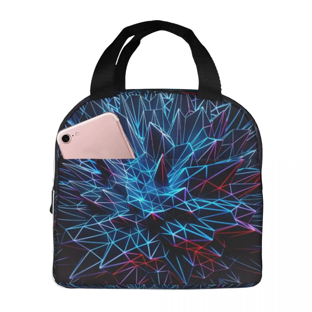 

Insulated Lunch Box Leak-proof Cooler Bag Abstract Light Lunch Tote 11 Cans Wine Bag Cooler Box