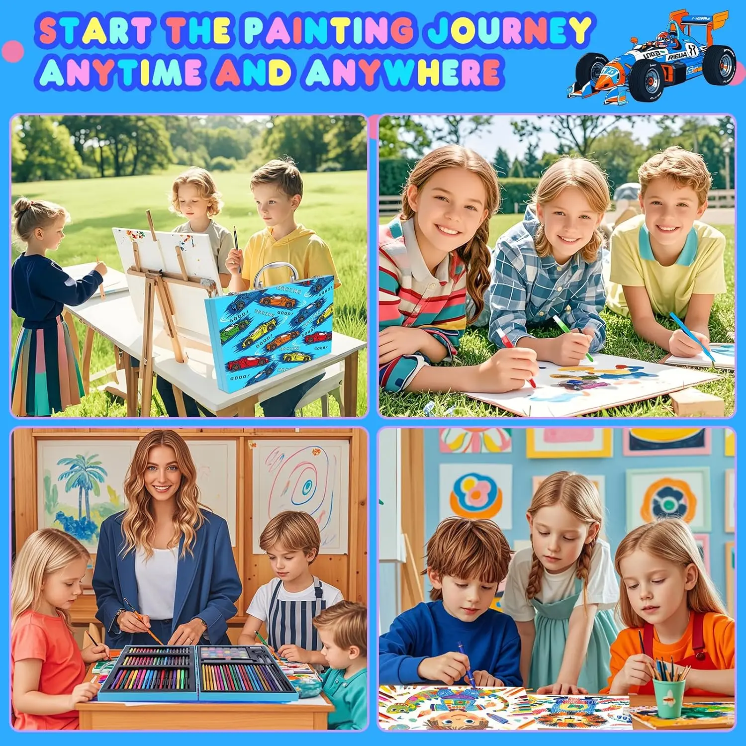 110PCS Arts & Crafts Supplies Coloring Pens Set Painting Set With Markers/Crayons/Colored Pencils/Oil Pastels/Watercolor Cakes - 4