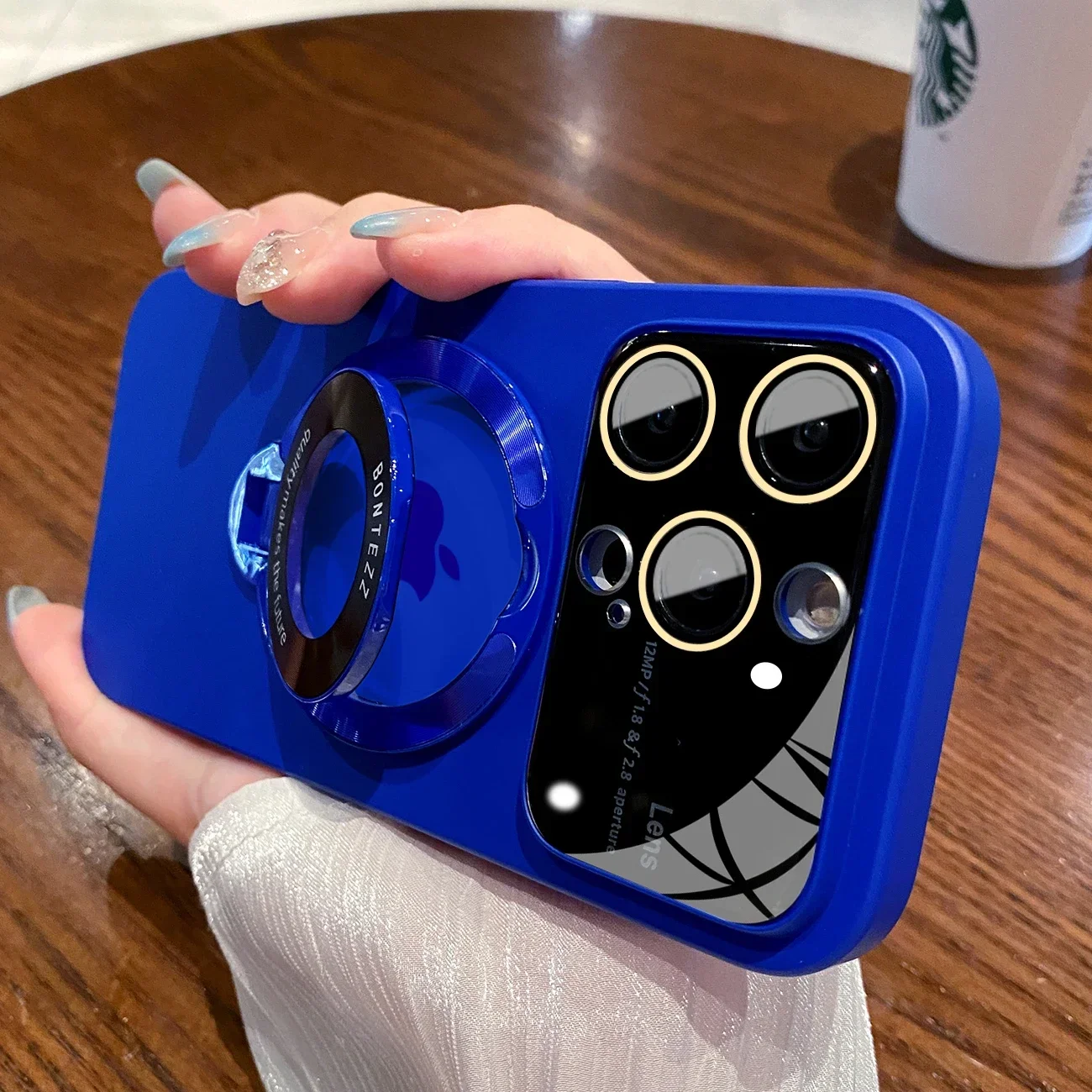 Enhanced Magnetic Flip Bracket with Large View Lens Protection and Hard Shell Cover