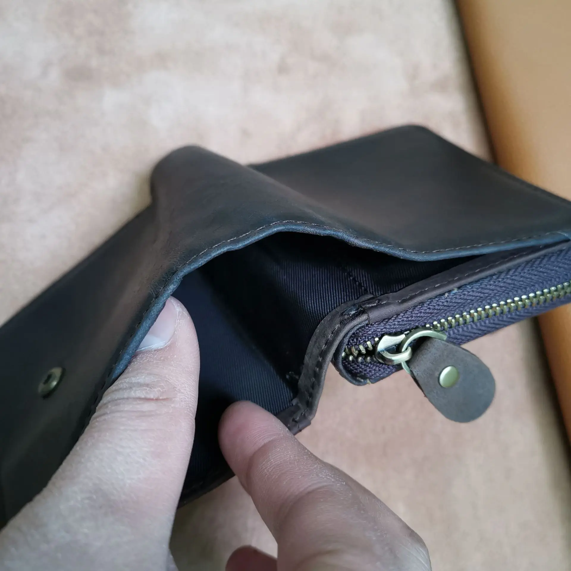 Clearance Genuine Leather Men's Wallets Small Coin Purse Zipper Short Wallet Card Holder Money Bag for Male