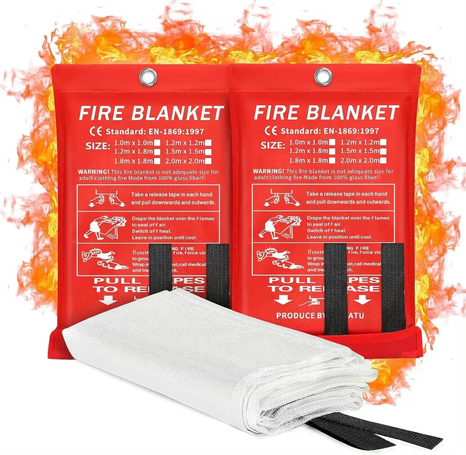 Household emergency fire blanket fire extinguisher fiberglass flame-retardant cloth escape safety cover
