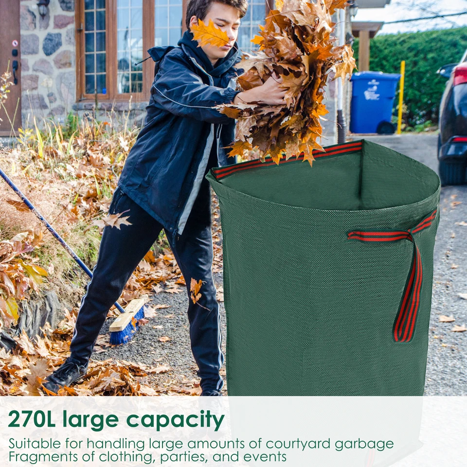 Borsa per foglie di grande capacità,Riutilizzabili sacchetti per rifiuti da giardino prato giardino foglia erba,Cestino pieghevole,Pieghevole Garde Can Trash Grass