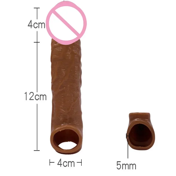 Male Penis Enlargement Condoms Thick Penis Sleeve Cock Rings Real Extender Growth XXl Cock Reusable Intimate Goods