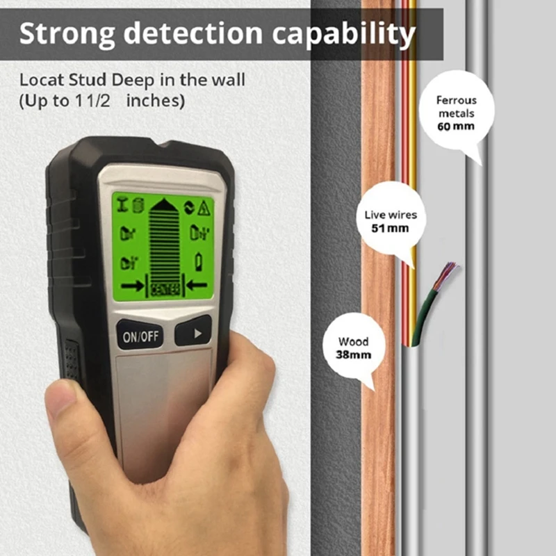 ZIZI Wall Scanner 3 In 1 Electronic Stud Sensor Wall Wood Detector Detector Stud With HD LCD Display Wood Metal