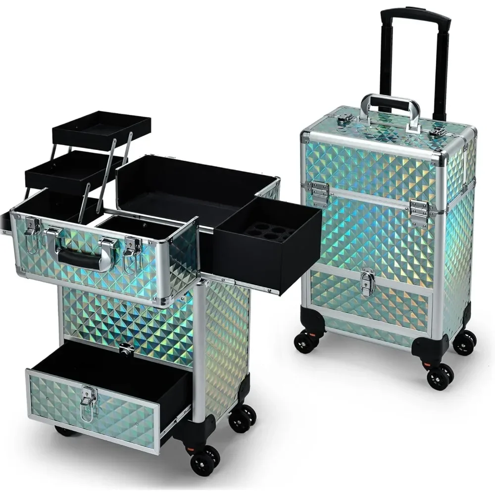 

Makeup Organizer Rolling Case, Cosmetic Travel Trolley, Storage Sliding Drawer, 4 Tray, Makeup Travel Case, Free Shipping Box