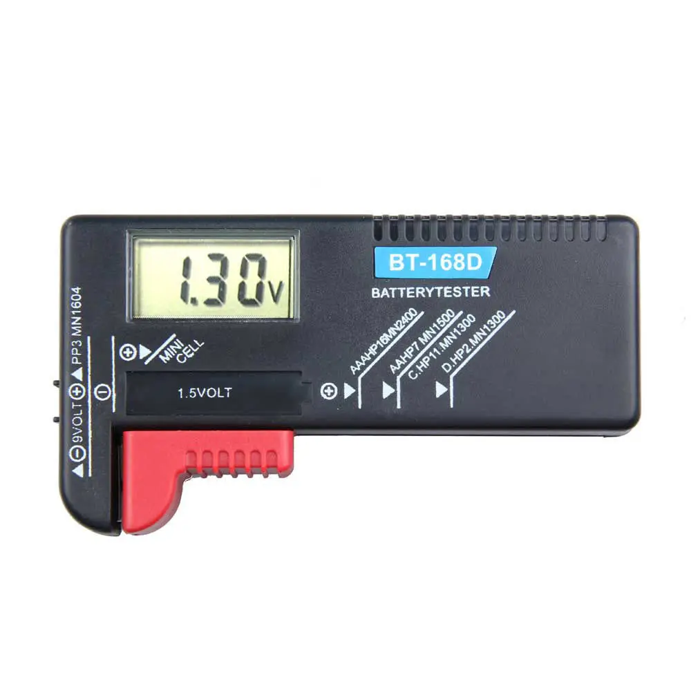 BT 168 LED Digital Battery Capacity Tester AA/AAA/C/D/9V/1.5V Button