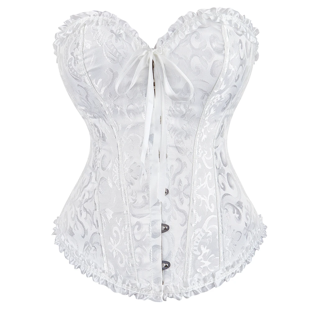 Corsé Top Para Mujer Talla Grande - Brocado Y Encaje, Ajuste Con Cordones, Ideal Para Cosplay, Fiestas, Estilo Steampunk
