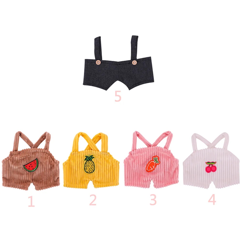 Doll Clothes Plush Toy Accessories 30Cm Doll Lalafanfan Clothes For Duck 2Set Kawaii Skirt Overalls For Yellow Duck Doll Clothes Plush Stuffed Toy lafa Accessories