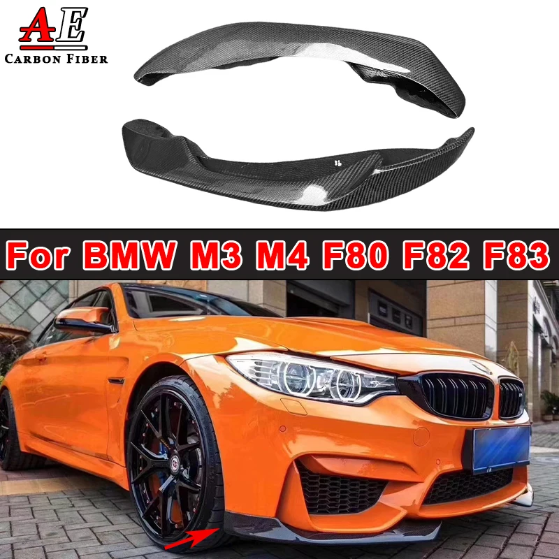 

Car Front Bumper Splitter Corner Trim Cover For BMW M3 F80 M4 F82 F83 2014-2019 Carbon Fiber Lip Spoiler Splitters