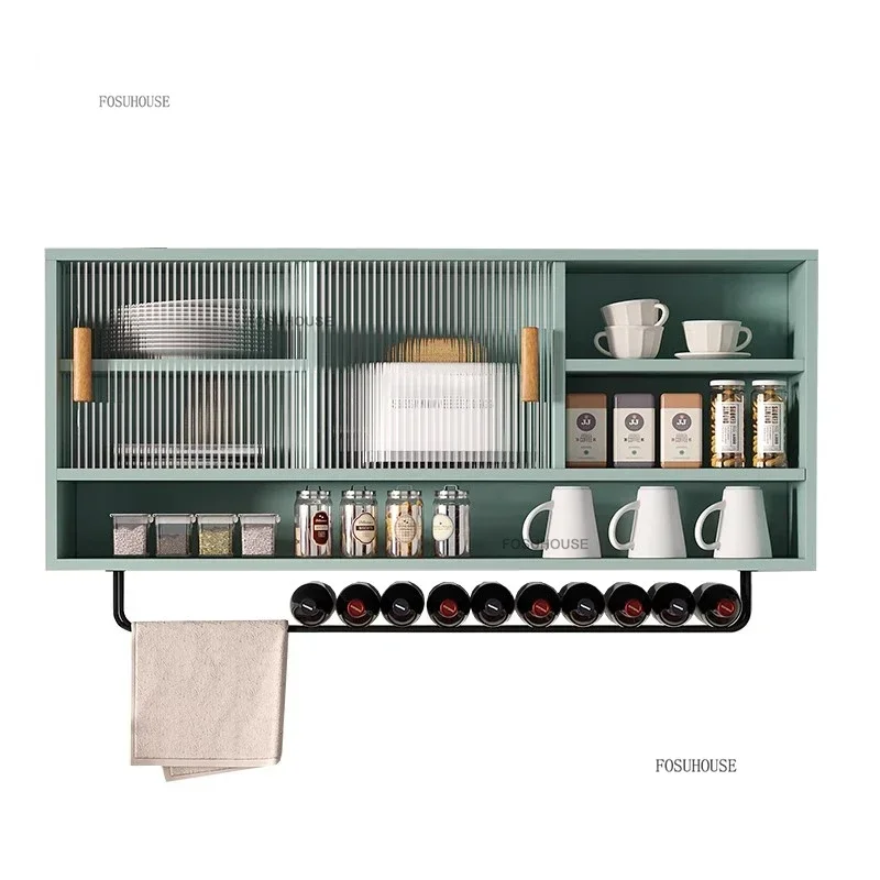 Nordic Wooden Kitchen Cabinets Wall Mounted Sideboard Creative Home Furniture Kitchen Island Living Room Display Storage Cabinet