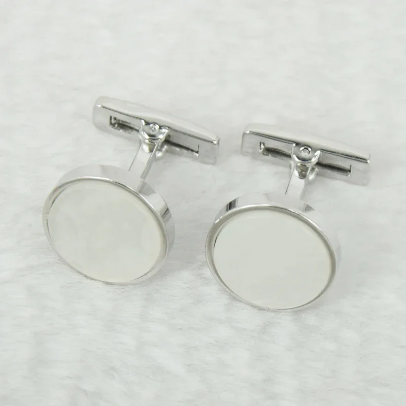 Luxury High Quality CT Round Green White Gemstone Cuff Links Detail Business Suit Shirts CuffLinks Classic Buttons Box Set