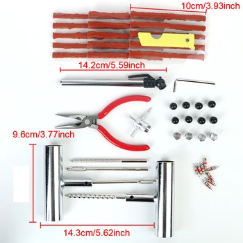 طقم تصليح الإطارات ثقب المكونات مجموعة السيارات دراجة الإطارات إصلاح سيارة الإطارات تغيير أدوات دراجة نارية اكسسوارات السيارات 45 قطعة مجموعة الدراسة - Image 2