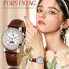 2024FORSINING Women Automatic Mechanical Fashion Luxury Wrist Watches Ladies Diamond Moon Phase Multifunctional Relogio Feminino 1