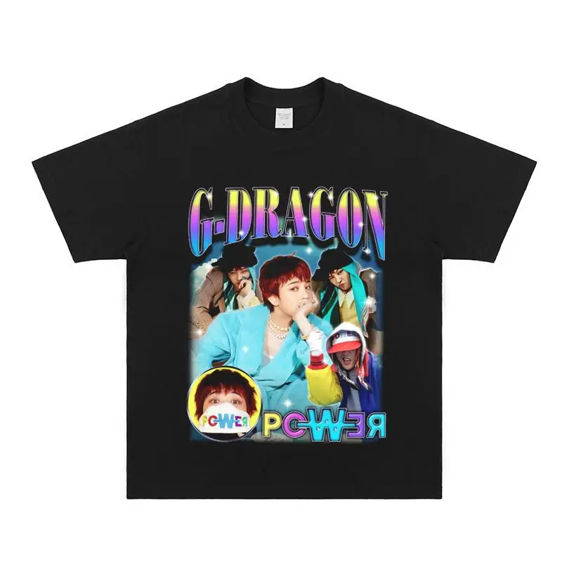 G Dragon T Shirt Fashion Hip Hop G-DRAGON Print T-shirt Kpop