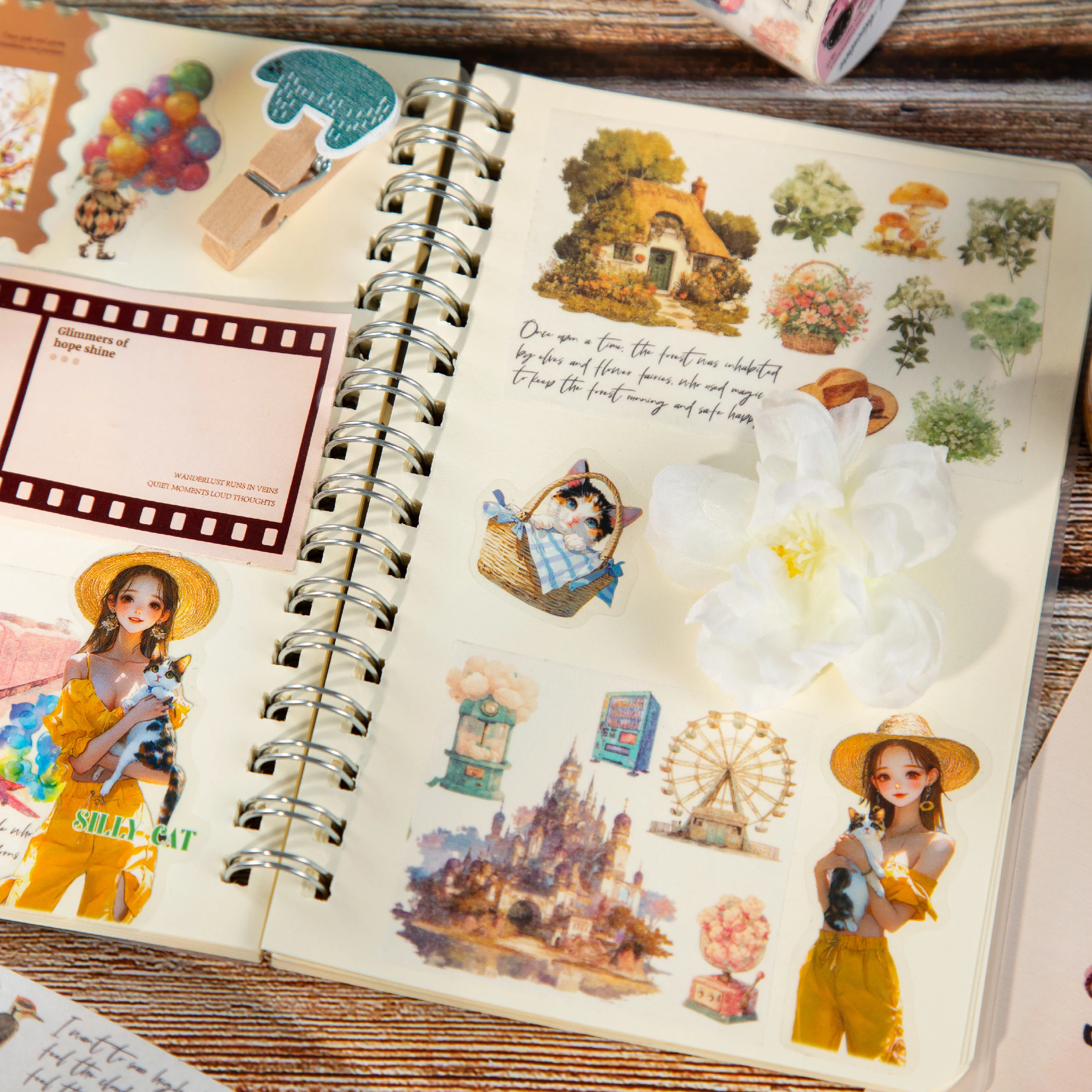 50mm * 2m vintage landscape Washi tape DIY decorative stickers note scrapbook Diary Album Junk Journal supplies 6