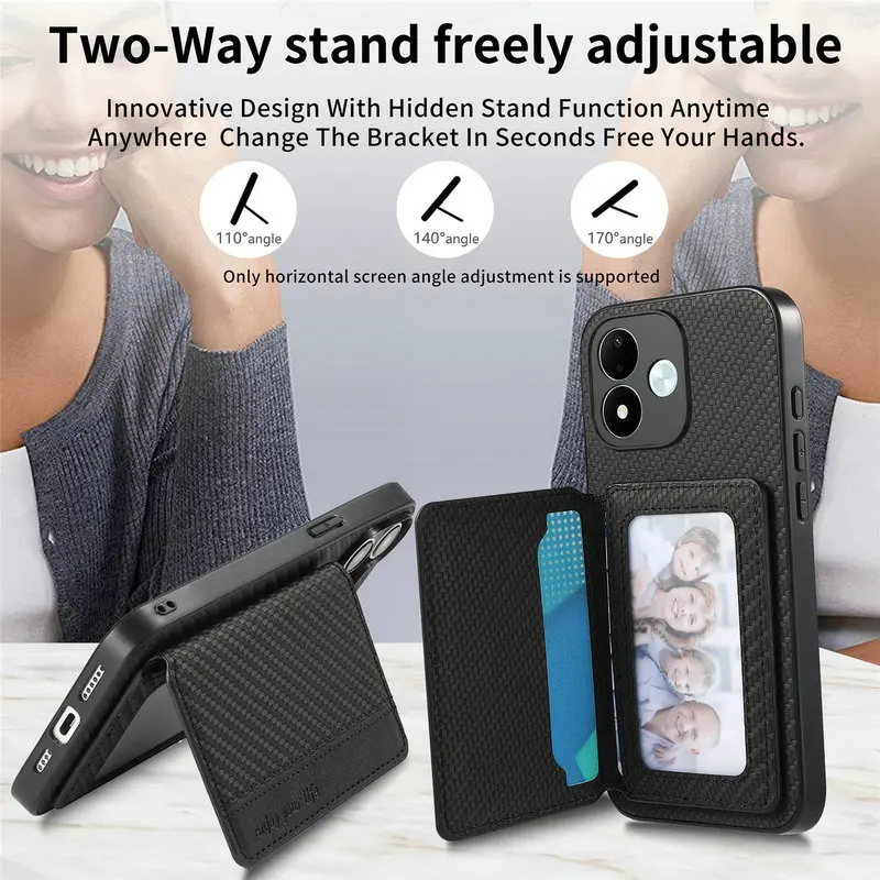 Luxury RFID Leather Wallet Phone Case with Magnetic Back Cover