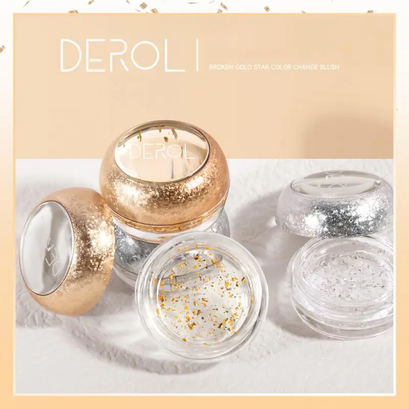 

Color Changing Blush Moisturizing Blusher For Cheek Gold And Silver Foil Temperature-changing Rouge Blush Highlighting Makeup