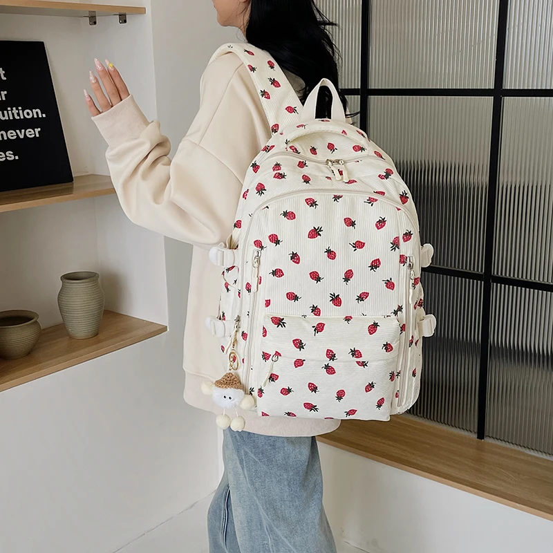 Fashion Versatile Women's Large Capacity Strawberry Print