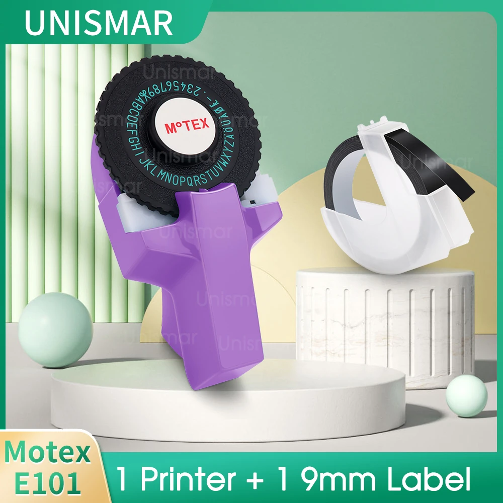 3D Embossing Labeling Machine Motex E101 Manual Label Maker Replace Dymo 12965 Printer Labeller DIY Sticker for Dymo 3D 9mm Tape