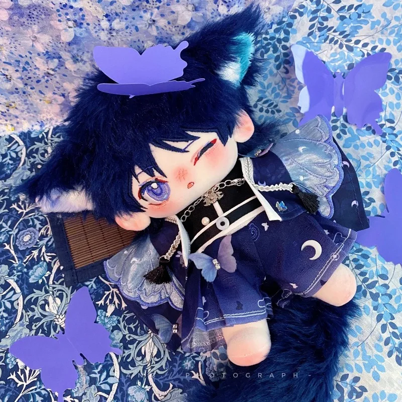 

20CM Anime Genshin Impact Kunikuzushi Wanderer Balladeer Adorable Changing Dolls Dress Up Outfit Plush Doll Tail Ear Xmas Gifts