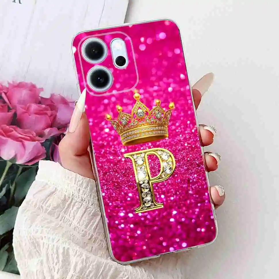 New Design Floral Letter TPU Soft Silicone Phone Case - 6.57 Cover, Elegant and Durable Protection