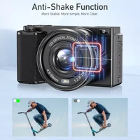 4K Digital Cameras for Photography 12X Optical Zoom Vlog Video Camera for YouTube 64MP WiFi Auto Focus Livestream DSLR Camera