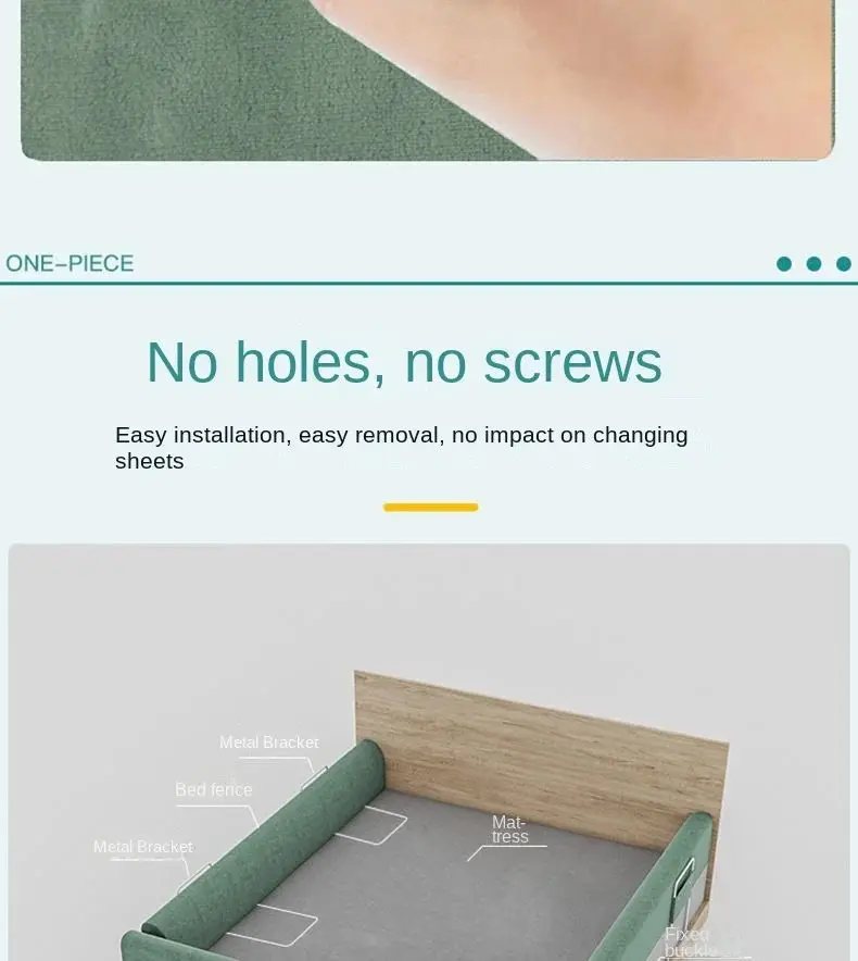 200cm Bedside Guardrail Bed Fence Newborn Fall Protection Fence Baby Bed Side Baby Anti-fall Soft Package Bed Enclosure Blocker S52511a7cd8fd43b4af4d9cbfdd030ccdU