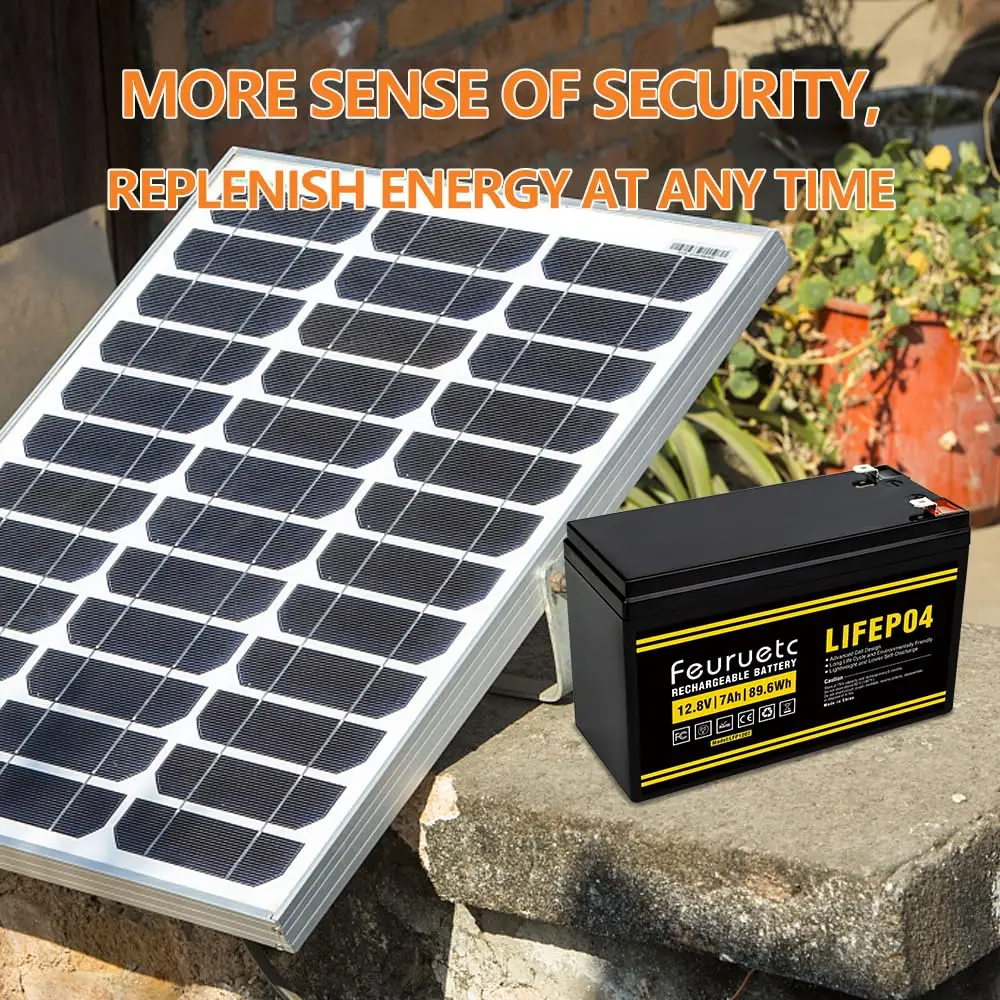 12V 7Ah LiFePO4 lithium Battery, 2000+ Cycles Lithium Iron Phosphate Rechargeable Battery for Small UPS, Lighting, Power Wheels