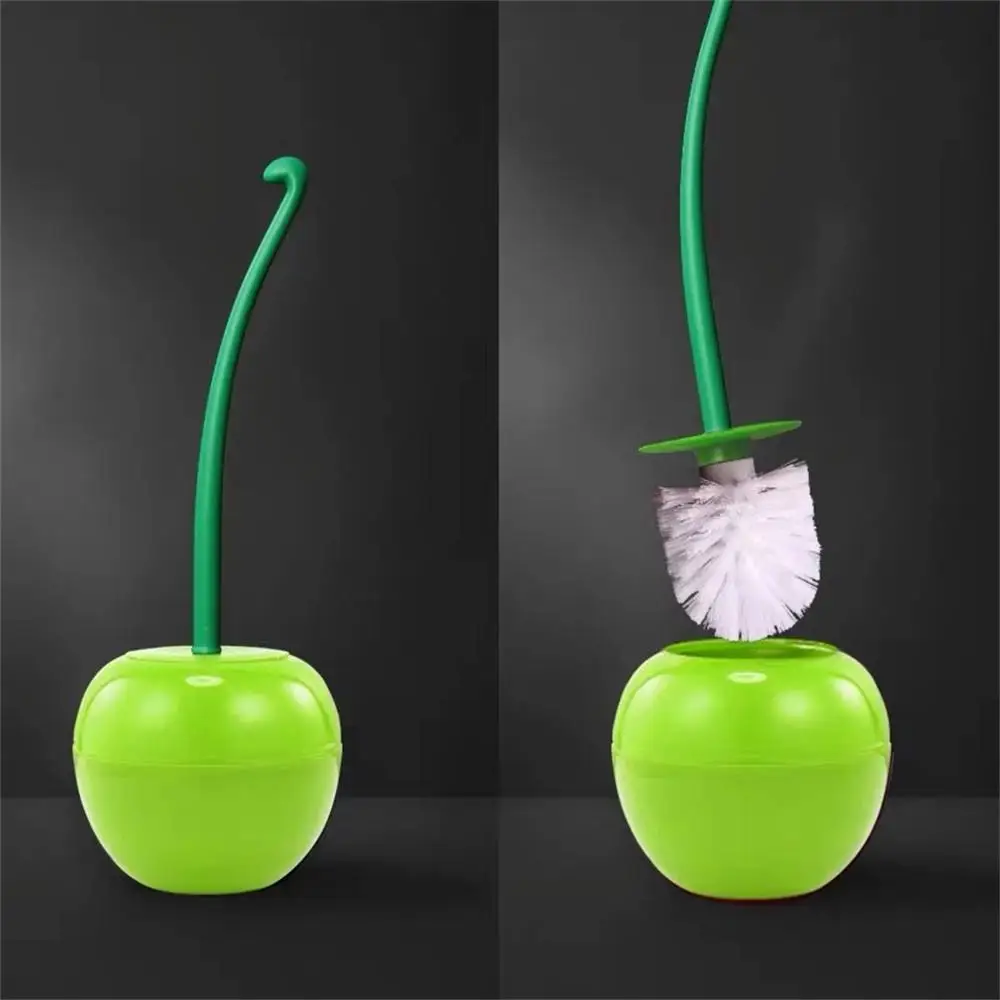 Toilet Brush Lovely Cherry Shape Toilet Brush Holder Set Thick Head Non-slip Handle Strong Detergency Bathroom accessories