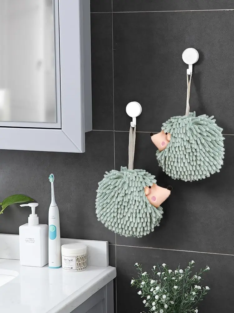 

christmas hand towel with hanging loop Hand Towels set of 2 for Bathroom Kitchen green Ball Towel Soft Dry Your Hands Instantly