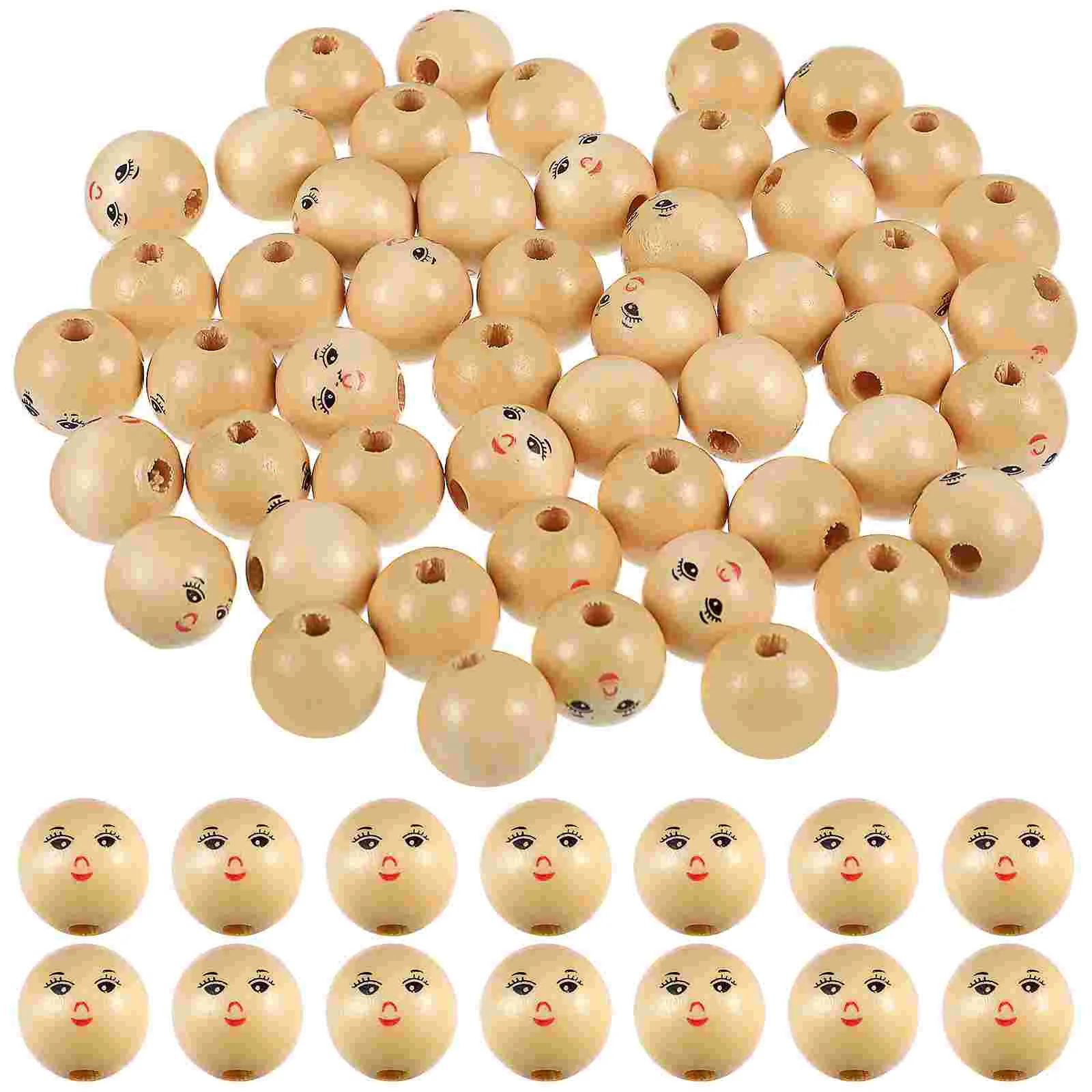 

100 Pcs Wooden Beads Keychains with Holes Pendant Craft for Crafts Child Unfinished