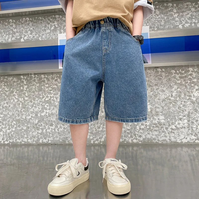 Kid's Shorts Blue Cotton Denim