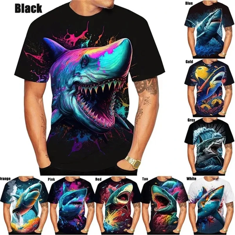 

Newest Summer Shark MenWomen Casaul Funny 3D Printed T Shirt Streetwear Outdoor Short Sleeve Sreet Style Tees Top Tshirt Kids