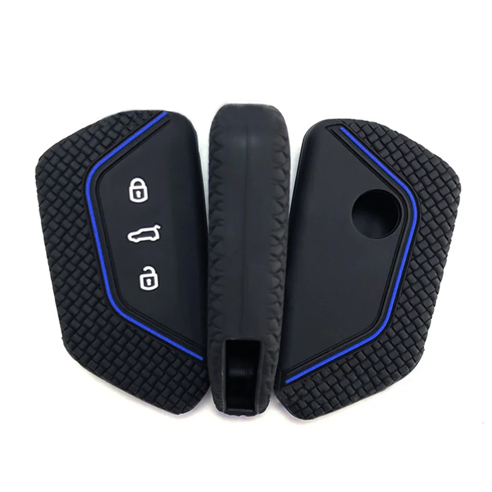 key case Silicone Car Key Case Fob Holder Cover Trim for VW Golf 8 Mk8 GTI GTD R ID3 ID4 Car Accessories