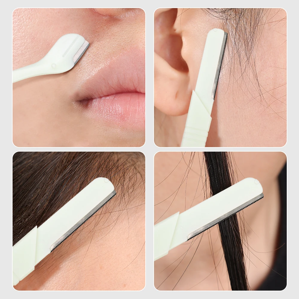 3 Pieces Of Eyebrow Trimmers, Double-Headed Sharp Blades, Safety Net, Professional Eyebrow Trimmer, Portable Makeup Tool