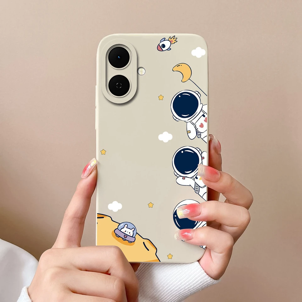Cartoon Astronaut Cactus Anti-Fingerprint Creative Back Cover Case