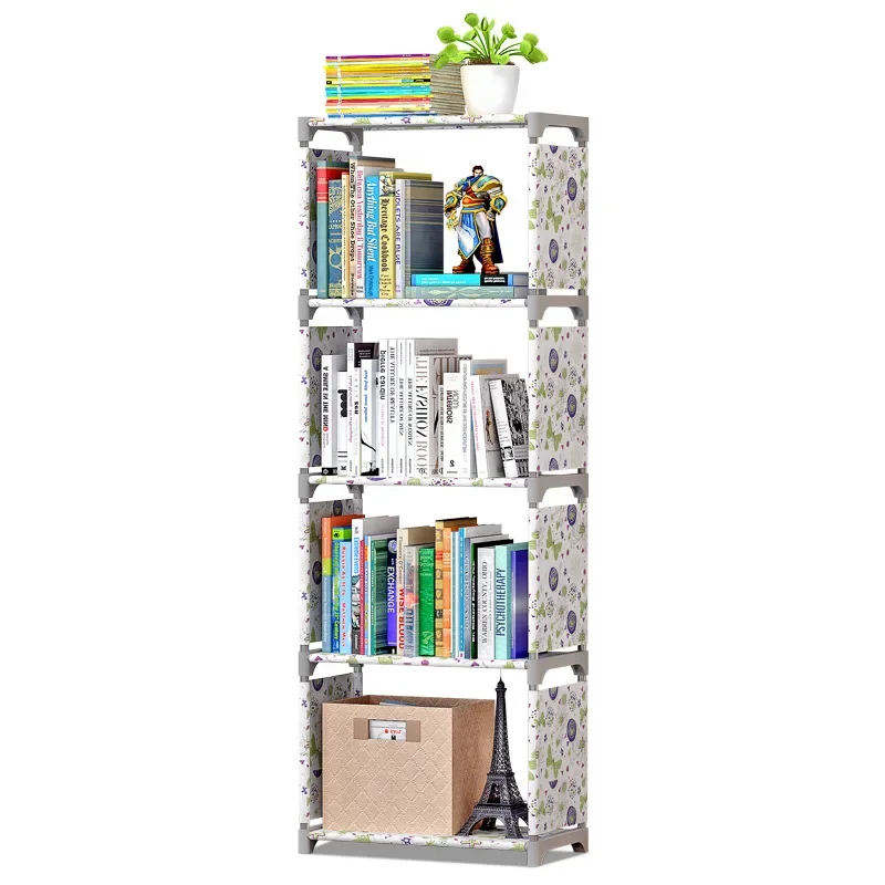 White Bookcase Librero Room Shelf Storage Rack Table Crack Shelves Organizers Desk Children's Bookcases Bookshelf Furniture Iron