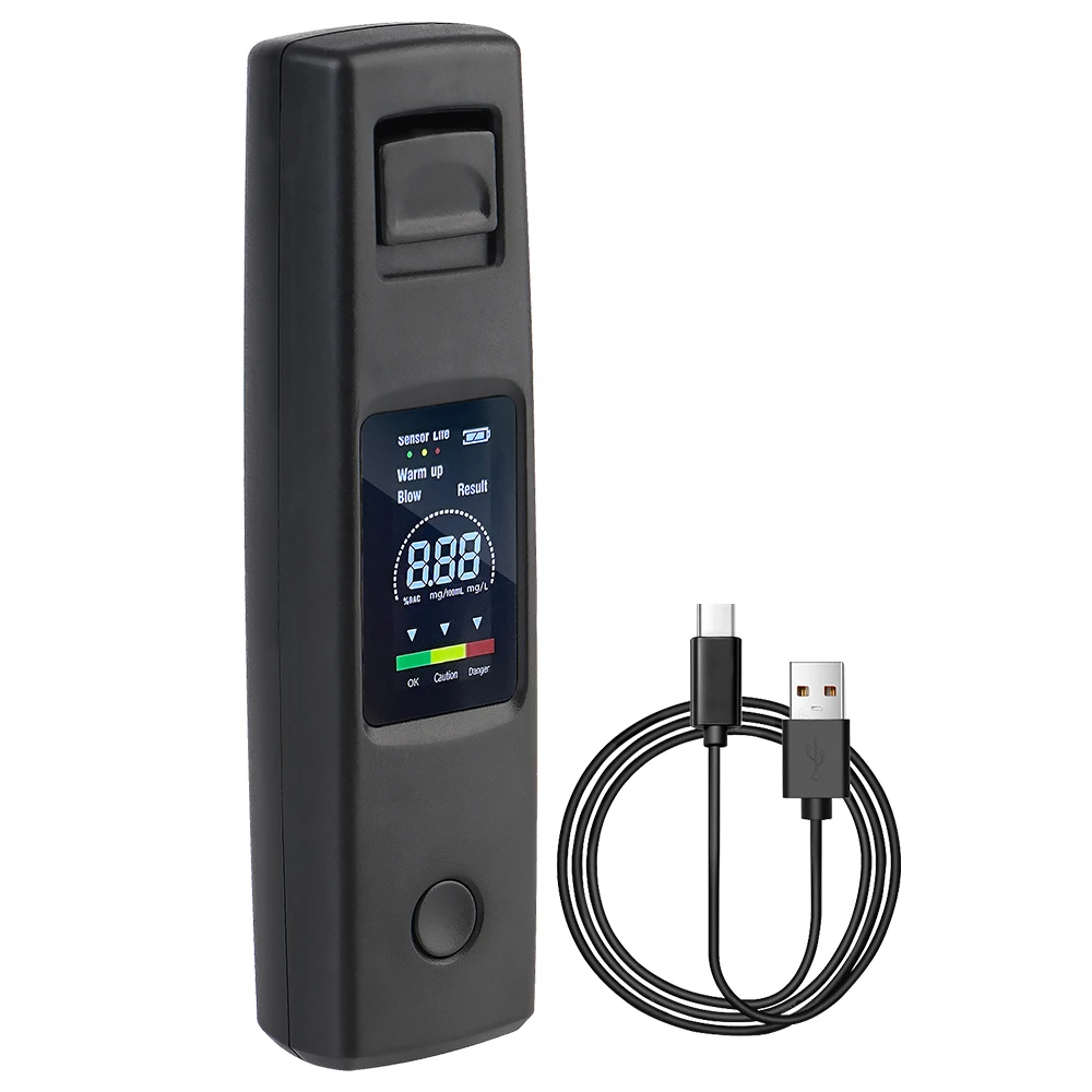 Alcohol Tester Breathalyzer Non-Contact Portable Alcohol Tester Breath Tester Digital LCD Display Type-C Charging