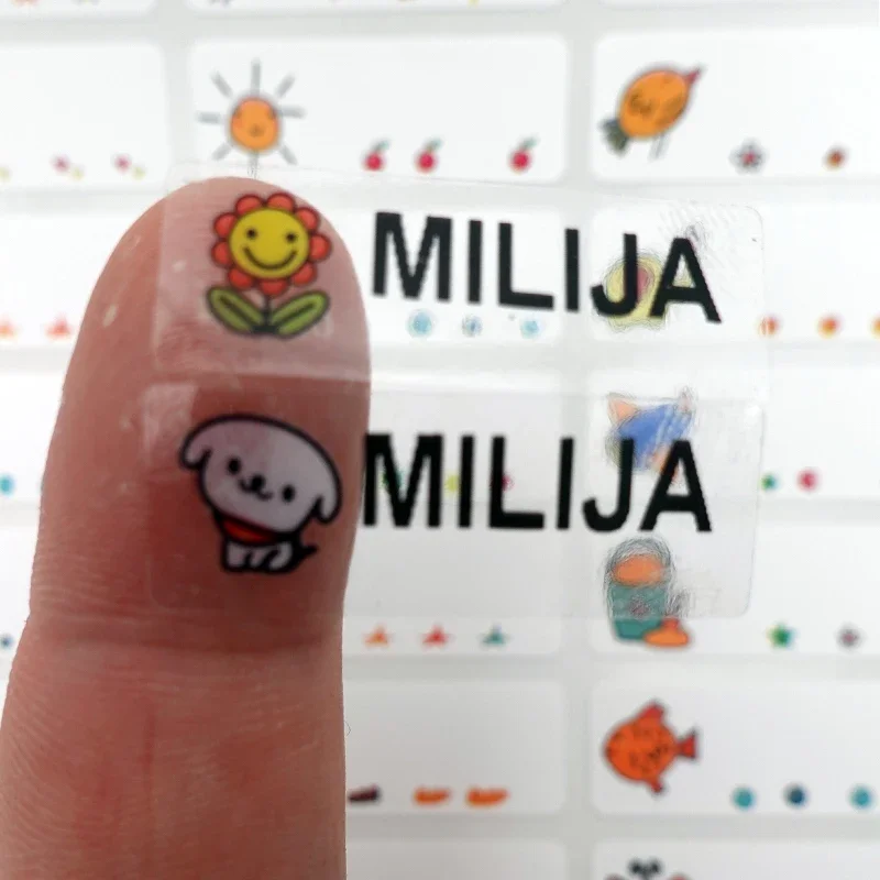120pcs Name Sticker Personalized First Name Label Custom Waterproof Kawaii Stickers for Children School Stationery Waterbottle 6