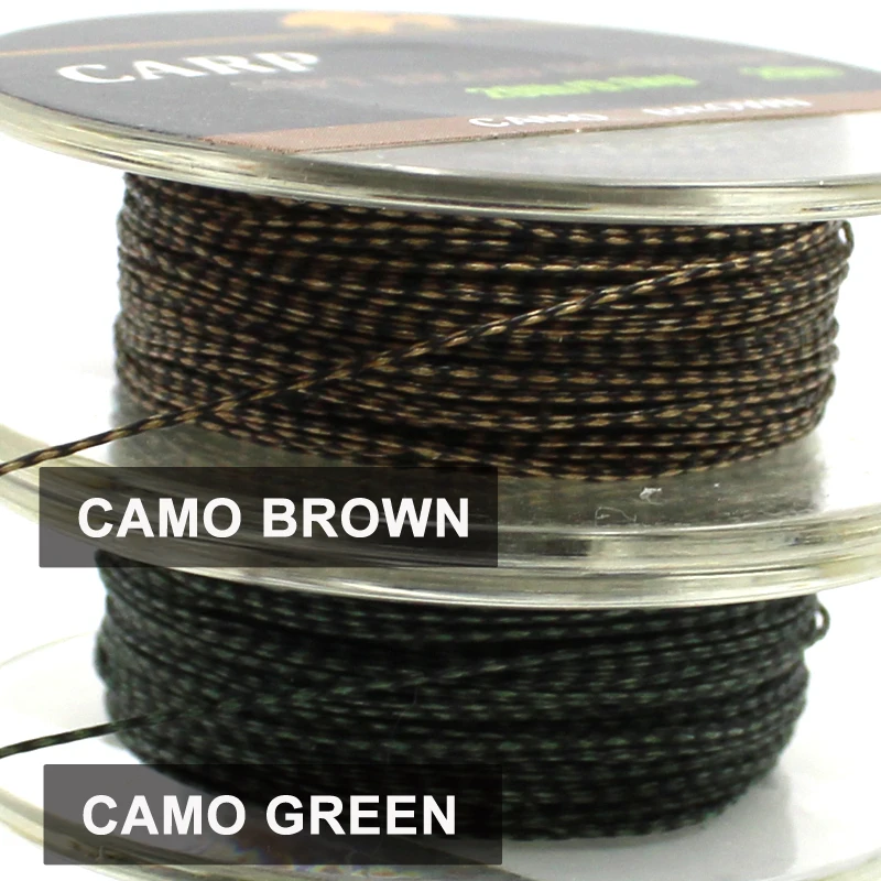 Ligne carpe 20m hook link souple - Bas de ligne non revêtu pour hair rig 15-35IB pêche carpe précision