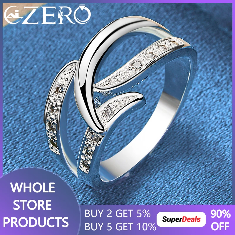ALIZERO 925 Sterling Silver AAA Zircon Ring For Woman Man Wedding Rings Engagement Band Fashion Party Charms Jewelry Gift