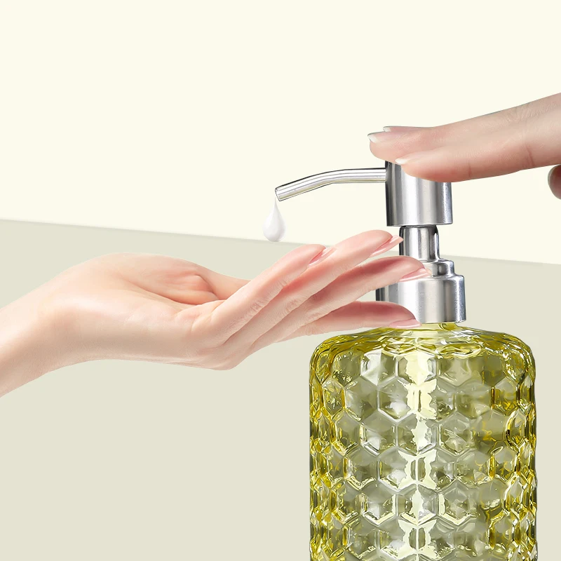 Soap Dispenser Soap Dispenser Bottle European-style 500ml Glass Soap Dispenser Thickened Glass Bottle Shampoo Shower Gel Press Bottle Bathroom Decoration Accessories