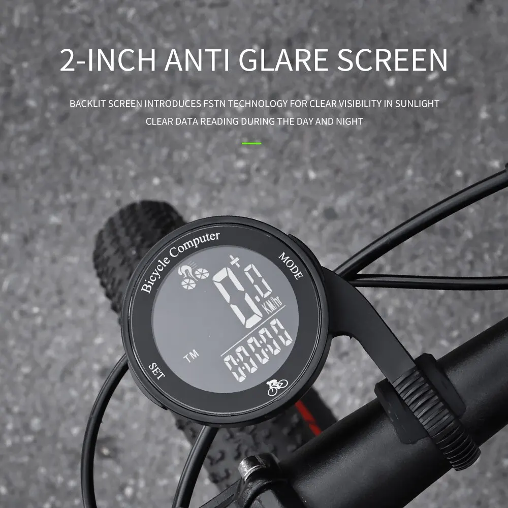 Wireless Bike Computer and Multifunctional LCD Cycling Speedometer
