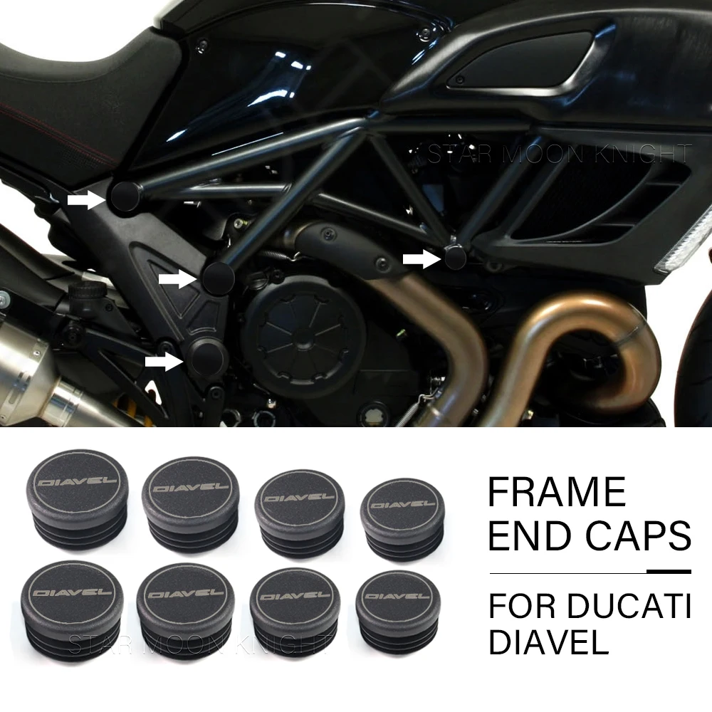 

Diavel Titanium Motorcycle Accessories For Ducati Diavel1200 2011- Carbon Dark Frame Hole Cover Caps Plug Decorative Frame Cap